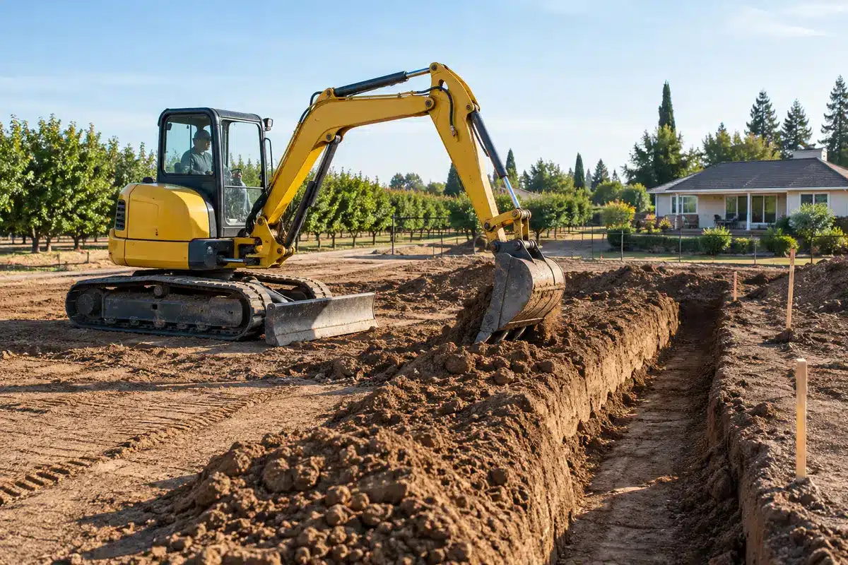 Excavation and site preparation for septic installation Excavation and site preparation for septic installation